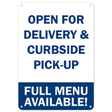 Open For Delivery & Curbside Pick-up
