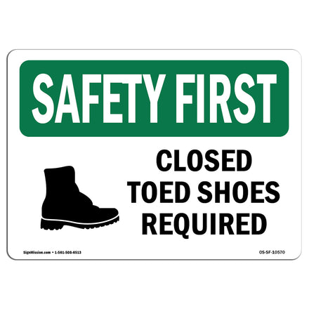 Closed Toed Shoes Required With Symbol