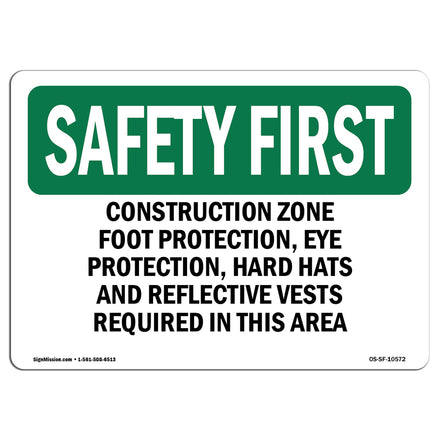 Construction Zone Foot Protection, Eye Protection,