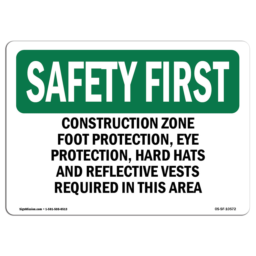 Construction Zone Foot Protection, Eye Protection,