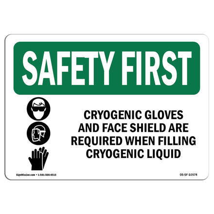 Cryogenic Gloves And Face Shield With Symbol