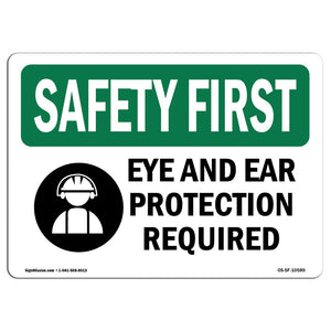 Eye And Ear Protection Required With Symbol