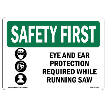 Eye And Ear Protection Required With Symbol