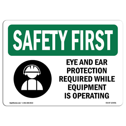 Eye And Ear Protection Required With Symbol