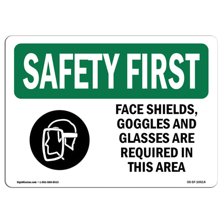 Face Shields, Goggles And Glasses With Symbol