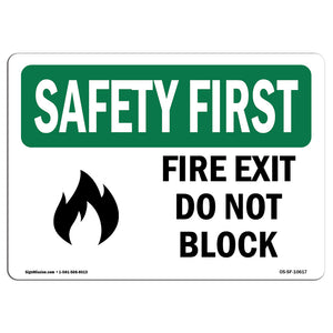 Fire Exit Do Not Block With Symbol