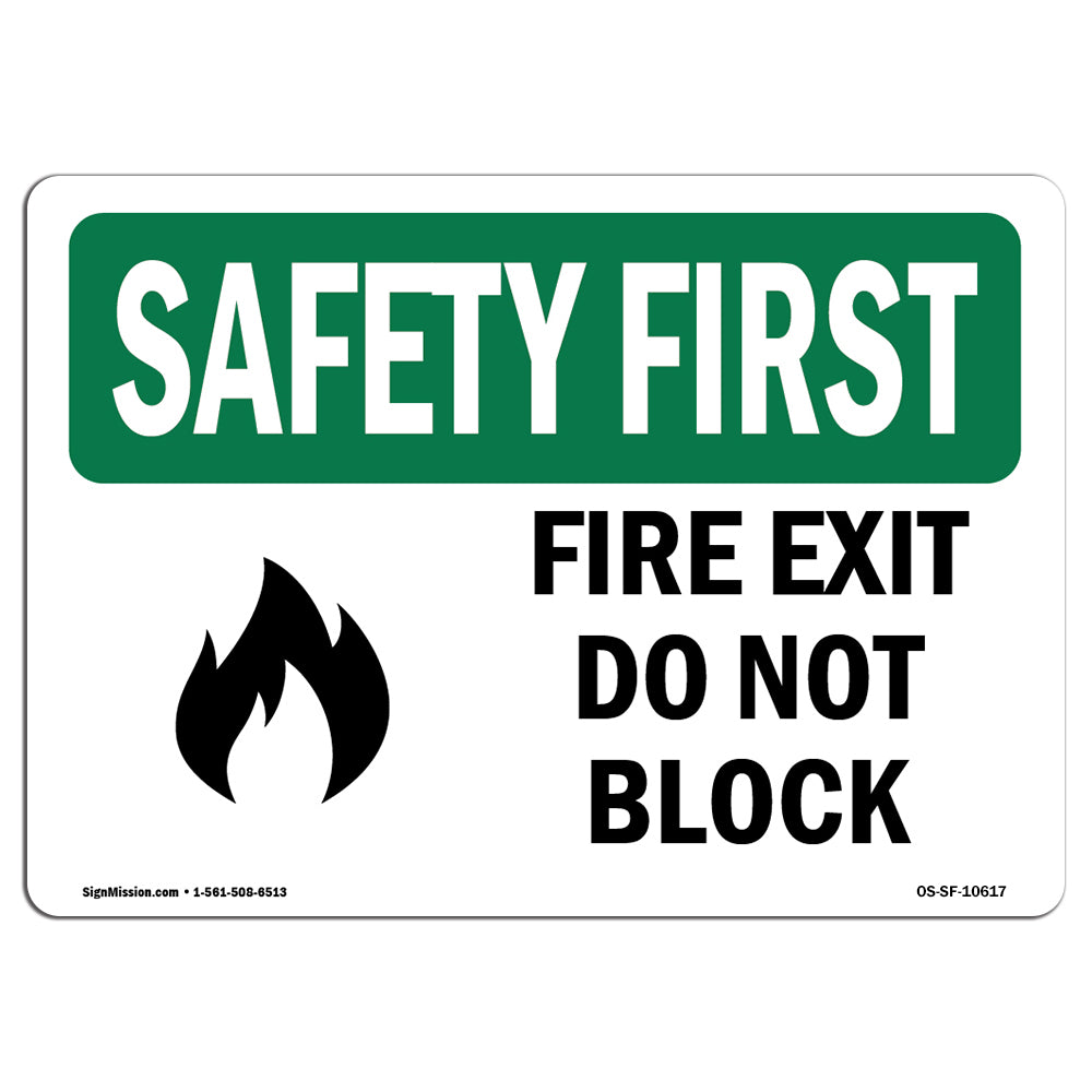 Fire Exit Do Not Block With Symbol