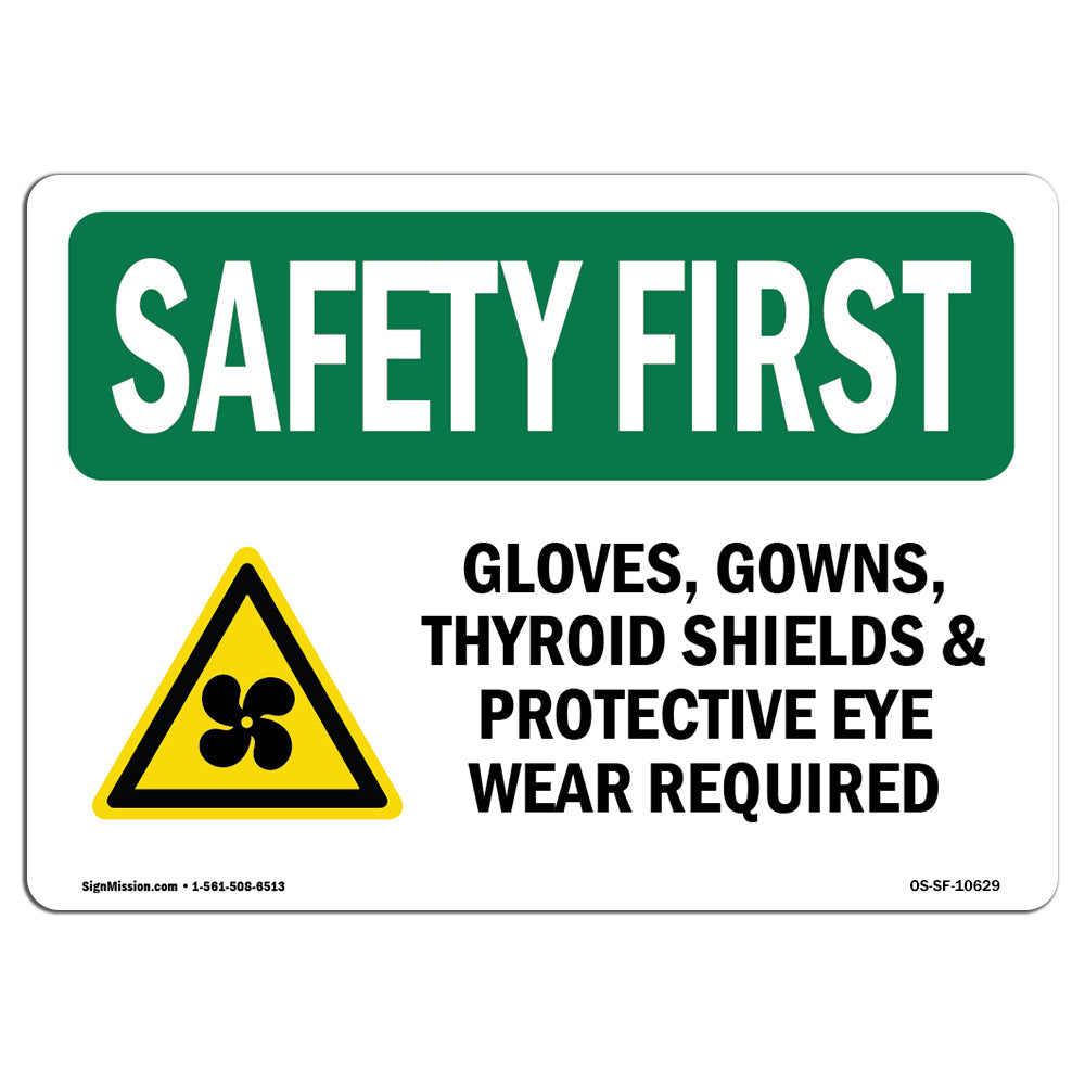 Gloves, Gowns, Thyroid Shields With Symbol