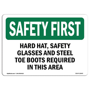 Hard Hat, Safety Glasses And Steel Toe Boots