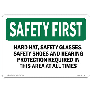 Hard Hat, Safety Glasses, Safety Shoes And