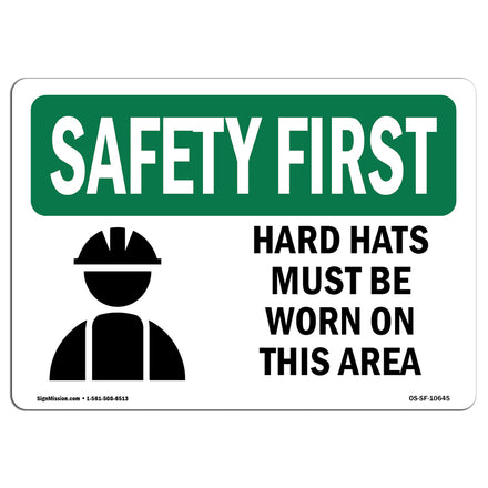 Hard Hats Must Be Worn In This Area With Symbol