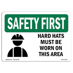 Hard Hats Must Be Worn In This Area With Symbol