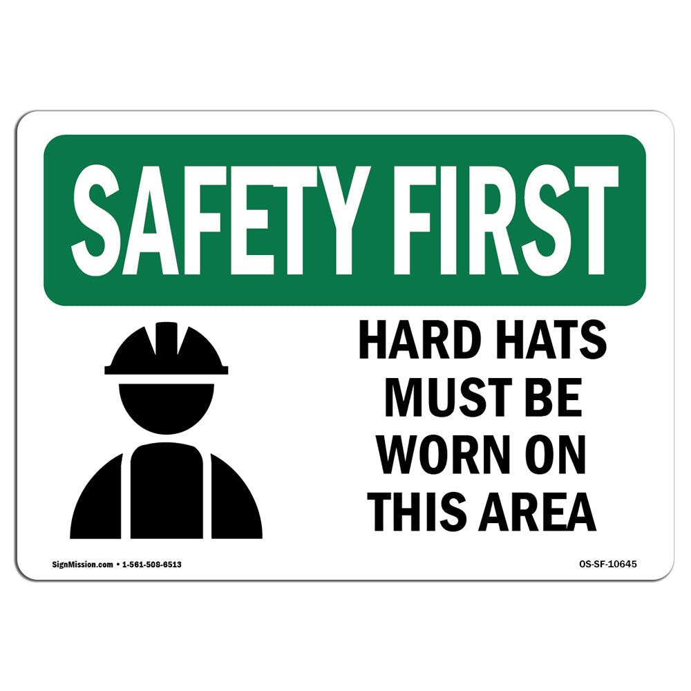 Hard Hats Must Be Worn In This Area With Symbol