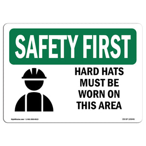 Hard Hats Must Be Worn In This Area With Symbol