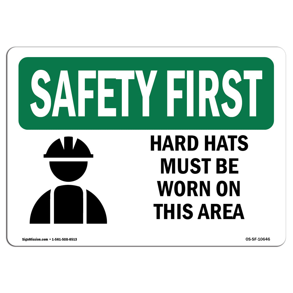 Hard Hats Must Be Worn In This Area With Symbol