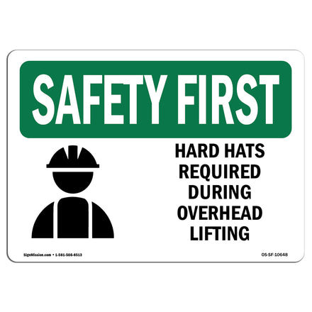 Hard Hats Required During Overhead With Symbol