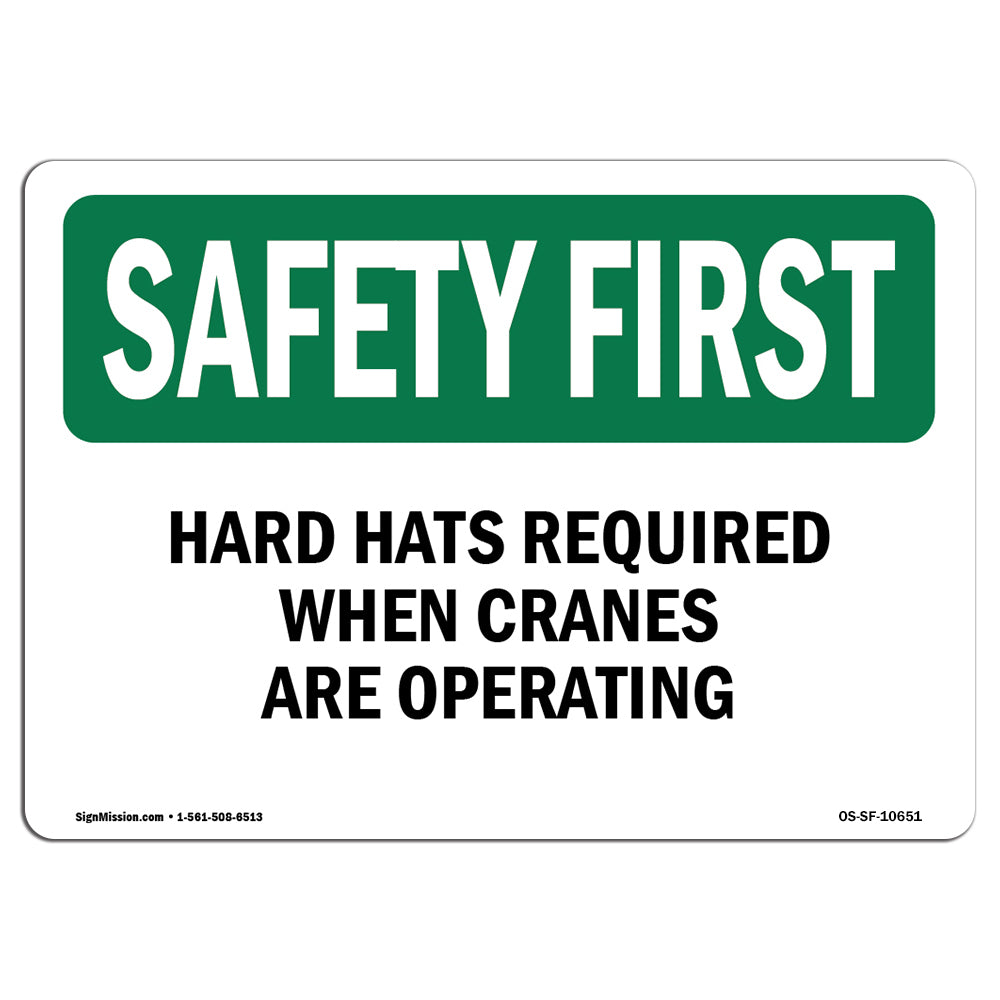 Hard Hats Required When Cranes Are Operating