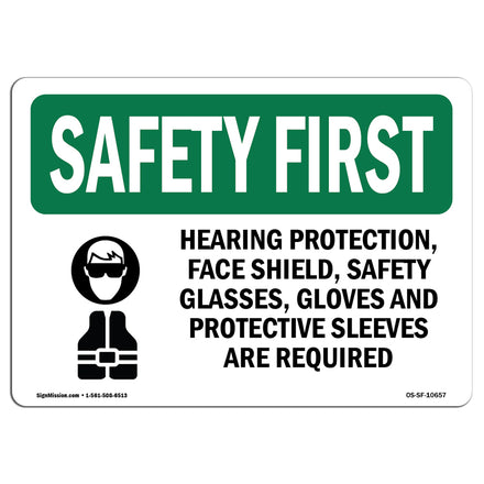 Hearing Protection, Face Shield, With Symbol