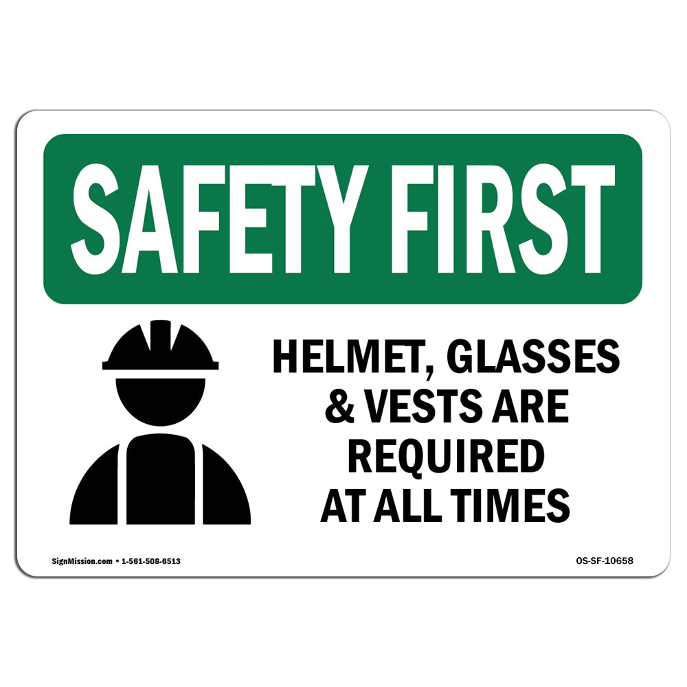 Helmet, Glasses & Vests Are With Symbol