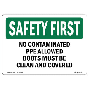 No Contaminated PPE Allowed Boots Must Be