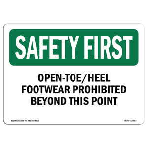 Open-Toe Heel Footwear Prohibited