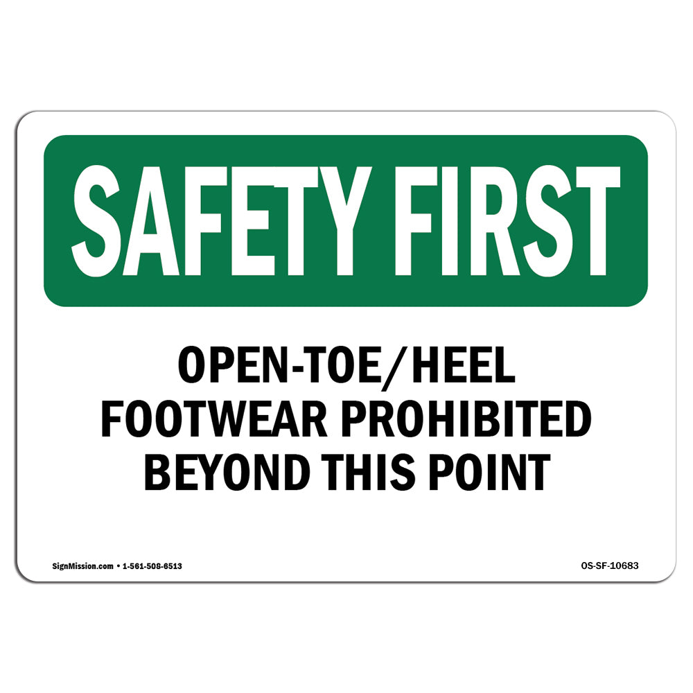 Open-Toe Heel Footwear Prohibited