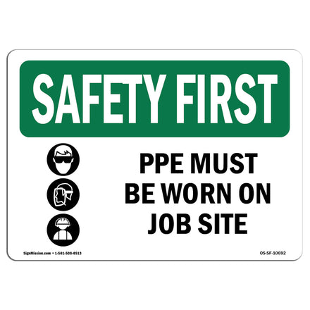 PPE Must Be Worn On Job Site With Symbol