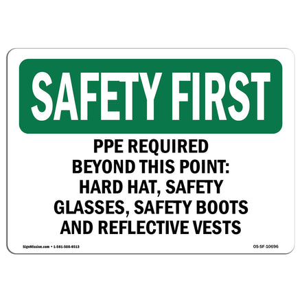 PPE Required Beyond This Point-Hard Hat,