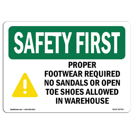 Proper Footwear Required No With Symbol