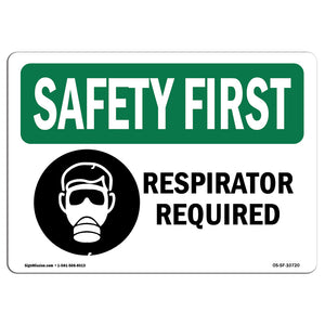 Respirator Required With Symbol| Ã‚Â Made in the USA