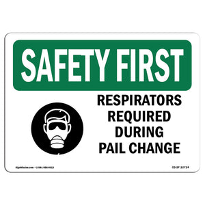 Respirators Required During With Symbol