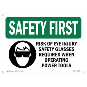 Risk Of Eye Injury Safety Glasses With Symbol