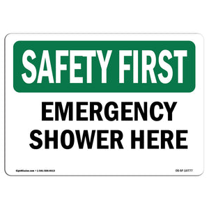 Emergency Shower Here