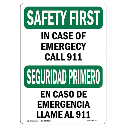 In Case Of Emergency Call 911 Spanish