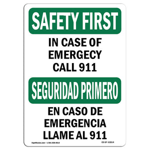 In Case Of Emergency Call 911 Spanish