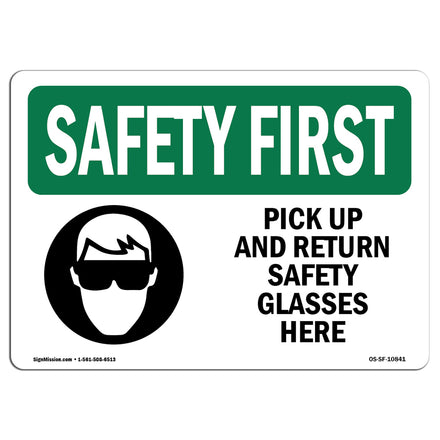 Pick Up And Return Safety Glasses Here