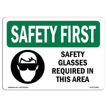 Safety Glasses Required Area Bilingual