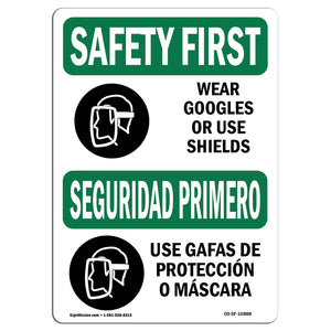 Wear Goggles Or Use Shields