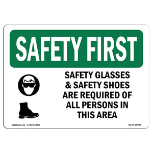 Safety Glasses & Safety Shoes With Symbol