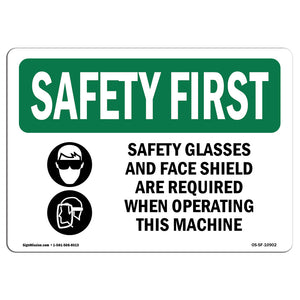 Safety Glasses And Face Shield With Symbol
