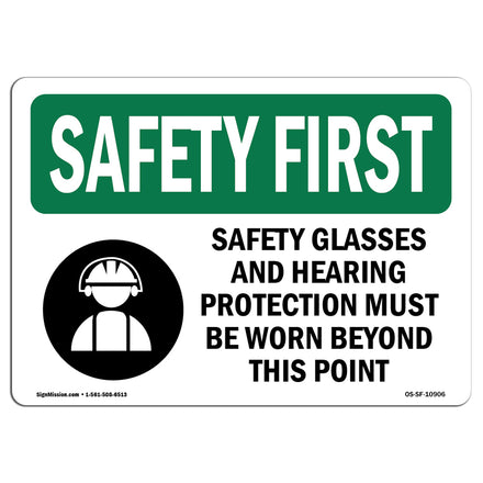 Safety Glasses And Hearing Protection With Symbol