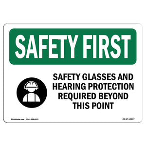 Safety Glasses And Hearing Protection With Symbol