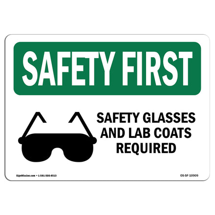 Safety Glasses And Lab Coats Required With Symbol