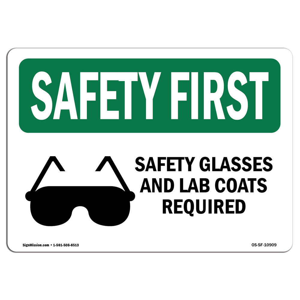 Safety Glasses And Lab Coats Required With Symbol