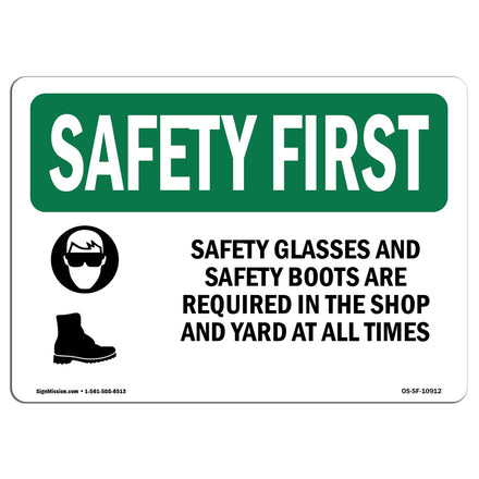 Safety Glasses And Safety Boots With Symbol