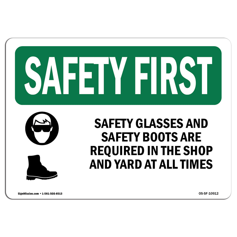 Safety Glasses And Safety Boots With Symbol