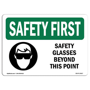 Safety Glasses Beyond This Point With Symbol