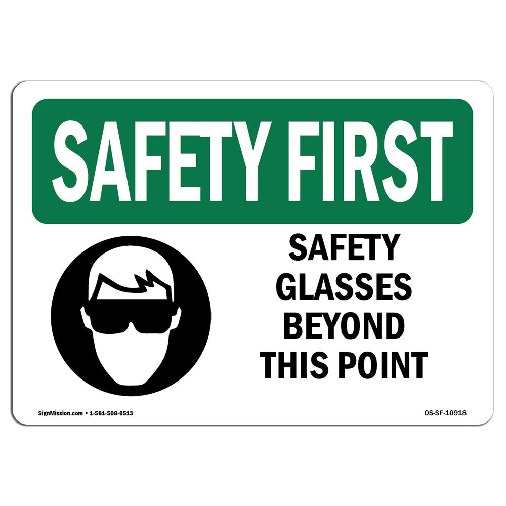 Safety Glasses Beyond This Point With Symbol