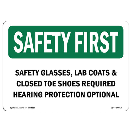 Safety Glasses Lab Coats & Closed