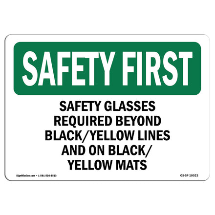 Safety Glasses Required Beyond Black-Yellow